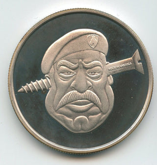 Saddam Hussein Screwed Screw In Head 1oz 999 Silver Round Medallion Proof -SR54