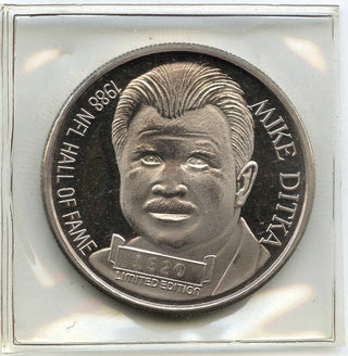 Iron Mike Ditka 999 Silver 1 oz Medal NFL Hall of Fame Football Round - H412
