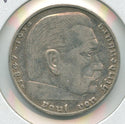 1939-G Germany 3rd Reich 2 Mark coin Deutsches Reich Paul Von Hindenburg - SR108