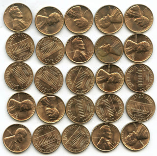 1960 Lincoln Memorial Cent Pennies Coin Roll Philadelphia Mint Penny Lot - B579