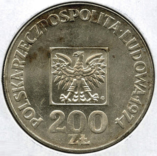 1974 Poland 200 Zlotych Silver Coin Polish - H585