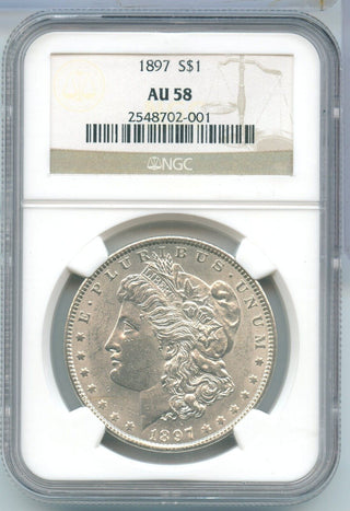 1897-P Silver Morgan Dollar NGC AU58 Philadelphia Mint - SR188