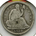 1838 Seated Liberty Silver Half Dime - Philadelphia Mint - B879