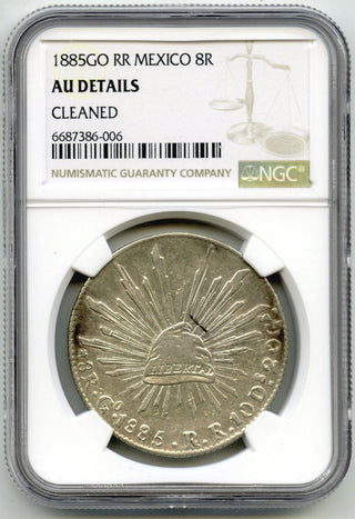 1885 Go RR Mexico 8 Reales Coin NGC AU Details Cleaned Certified - H466