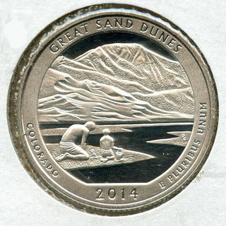 2014-S Great Sand Dunes ATB National Park Quarter Silver Proof Coin 25c - JN138