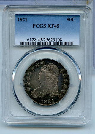 1821-P Silver Bust Half Dollar 50c PCGS XF45 - Philadelphia Mint - KR998