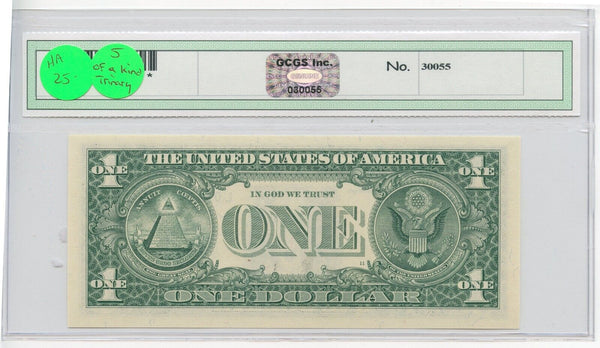 2003 $1 Federal Reserve Note 5 Of A Kind Uncirculated Trinary  -SR130