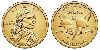 2016-P WWI & WWII Sacagawea Native Dollar $1 Coin Philadelphia Mint  NAP16