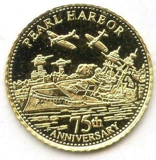 Pearl Harbor 2016 Gold Coin 75th Anniversary $1 Samoa Commemorative - G205
