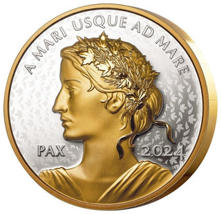 2024 Canada Peace Dollar 1 Oz 999 Silver $1 Ultra High Relief Gilt Coin - JP559