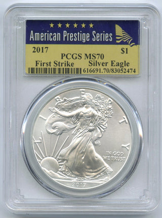 2017 American Eagle Silver Dollar PCGS MS70 First Strike Prestige Series - H113