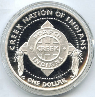 Chief Tomochichi Dollar Poarch Creek Indians 999 Silver 2006 Medal Round H154