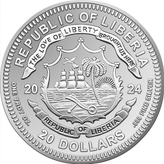 2024 Al Capone Mobster 1 Oz 999 Fine Silver Proof $20 Dollars Liberia Coin JP672