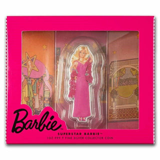 2023 Barbie Superstar 1 Oz 999 Silver $2 Solomon Islands Coin OGP PAMP - JP564