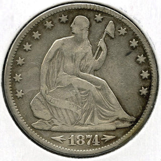 1874 Seated Liberty Silver Half Dollar - Philadelphia Mint - E287