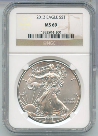 2012 NGC MS 69 American Silver Eagle 1 oz 999 Silver Dollar - ER883
