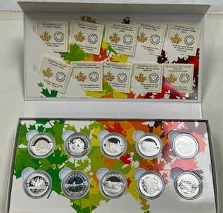 2014 o Canada $10 Silver Proof 10 Coin Set OGP - KR400
