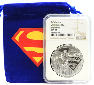 2021 Superman 1 oz Silver Coin NGC MS69 Niue $2 DC Comics Superhero - JN256