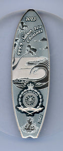 2023 Drew Brophy The Enforcer Surfboard 1 Oz Silver NGC PL70 $2 Niue Coin JP475