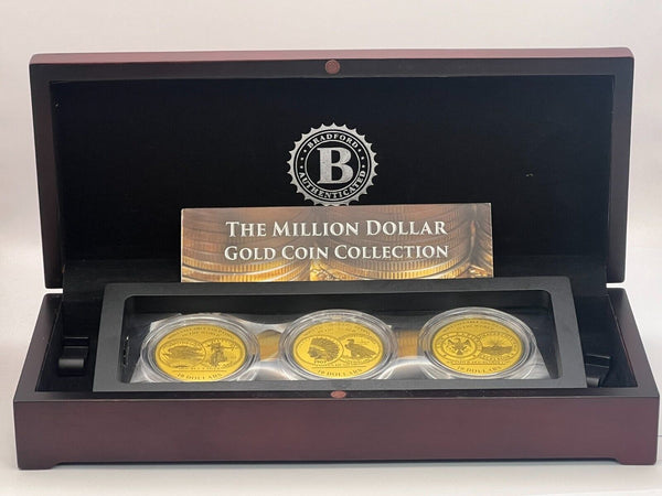 The Million Dollar Gold Coin Collection Three 1/100th oz Gold Coins - ER203