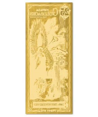 25 Nevada Goldback 24KT 1/100th Oz 999 Gold Foil Note Currency Gold Back Bullion