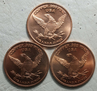 Gulf War Vietnam Afghanistan Veteran 1 oz Copper Round Lot of (3) Medals - LG631
