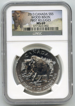 2013 Canada Wood Bison $5 Silver Coin NGC MS 69 First Releases - G183
