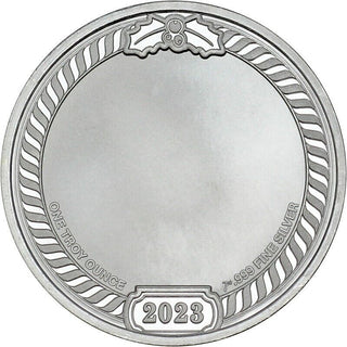 2023 Christmas Holiday Greetings Snowman 1 Oz 999 Silver Round Enameled - JP497