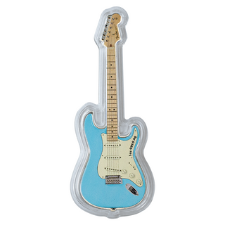 2023 Fender Stratocaster Daphne Blue 1 oz 999 Silver Guitar Shaped Coin $2 OGP