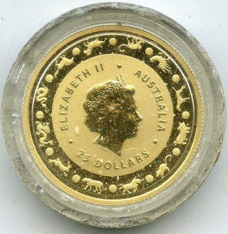2020 Australia Year Rat $25 Coin 9999 Gold 1/4 oz Lunar Commemorative Mouse B724