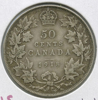 1918 Canada 50 Cents .925 Silver Coin - King George V - DN154