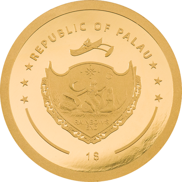 Baseball Half Gram .9999 Gold Coin Palau $1 Sports Ball Bullion - JP318