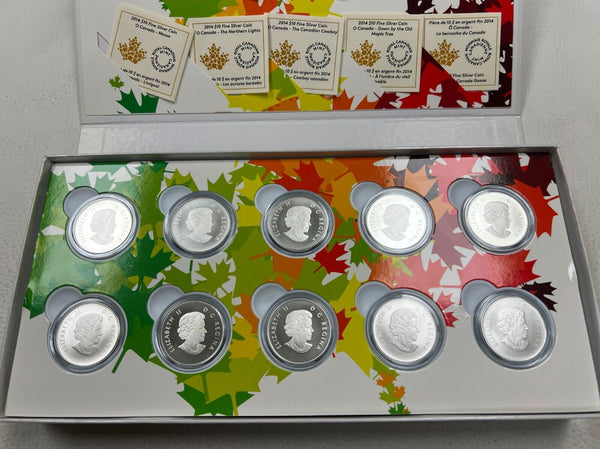 2014 o Canada $10 Silver Proof 10 Coin Set OGP - KR400