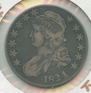 1824/4 -P Type 1 Silver Bust Half Dollar 50c Philadelphia Mint - KR193