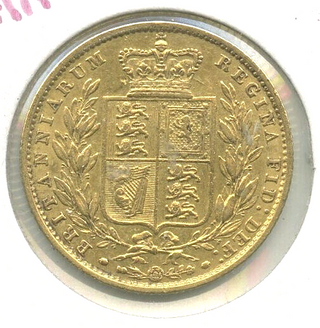 1853 Great Britain Britannia W.W. Raised Gold Coin -DN576