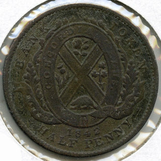 1842 Canada Half Penny - Bank of Montreal - G586