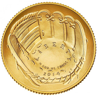 2014-W Baseball Hall Of Fame Commemorative $5 Gold Coin - KR41