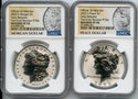 2023 Morgan & Peace Silver Reverse Proof Dollar 2 Coin Set NGC PF70 ER $1 JP572