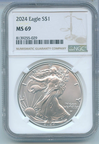 2024 American Eagle 1 oz Silver Dollar NGC MS69 - KR298
