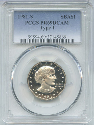 1981-S Susan B Anthony Proof Dollar Type 1 PCGS PR69DCAM - San Francisco - DN423