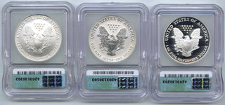 2006 American Silver Eagle 3-Coin Set ICG PR69 SP69 RP Certified Collection H194