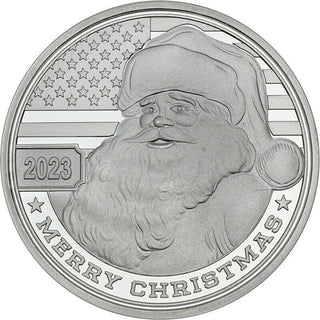 2023 Merry Christmas Santa Claus 1 Oz 999 Silver Round Medallion Gift - JP490