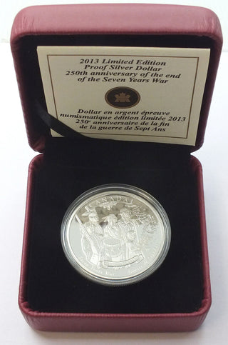Canada 2013 Seven Years War Proof 9999 Silver Dollar Coin + Case - G549