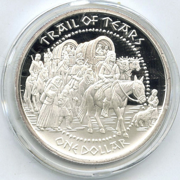 Trail of Tears Shawnee Tribe 999 Silver 1 oz 2010 Medal Round Dollar - H163