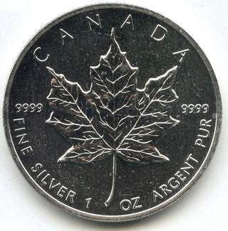 1989 Canada $5 Maple Leaf 9999 Fine Silver 1 oz Coin - Queen Elizabeth II - C334
