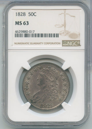 1828-P Silver Bust Half Dollar 50c NGC MS63 Philadelphia Mint - KR556