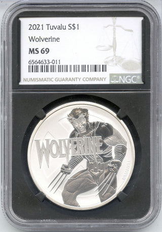 2021 Wolverine 1 oz Silver NGC MS 69 Tuvalu $1 Coin Marvel -DN583