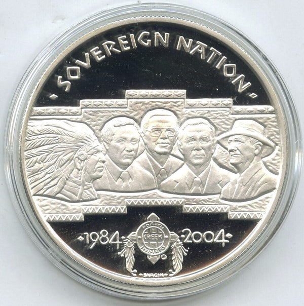 Sovereign Creek Nation of Indians 999 Silver 1 oz 2004 Medal Round - H161