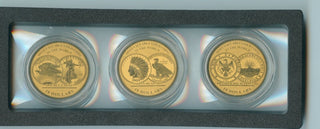 The Million Dollar Gold Coin Collection Three 1/100th oz Gold Coins - ER203