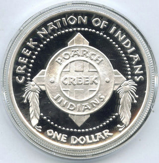 Chief Menawa Poarch Creek Indians 999 Silver 1 oz 2005 Medal Round Dollar - H156